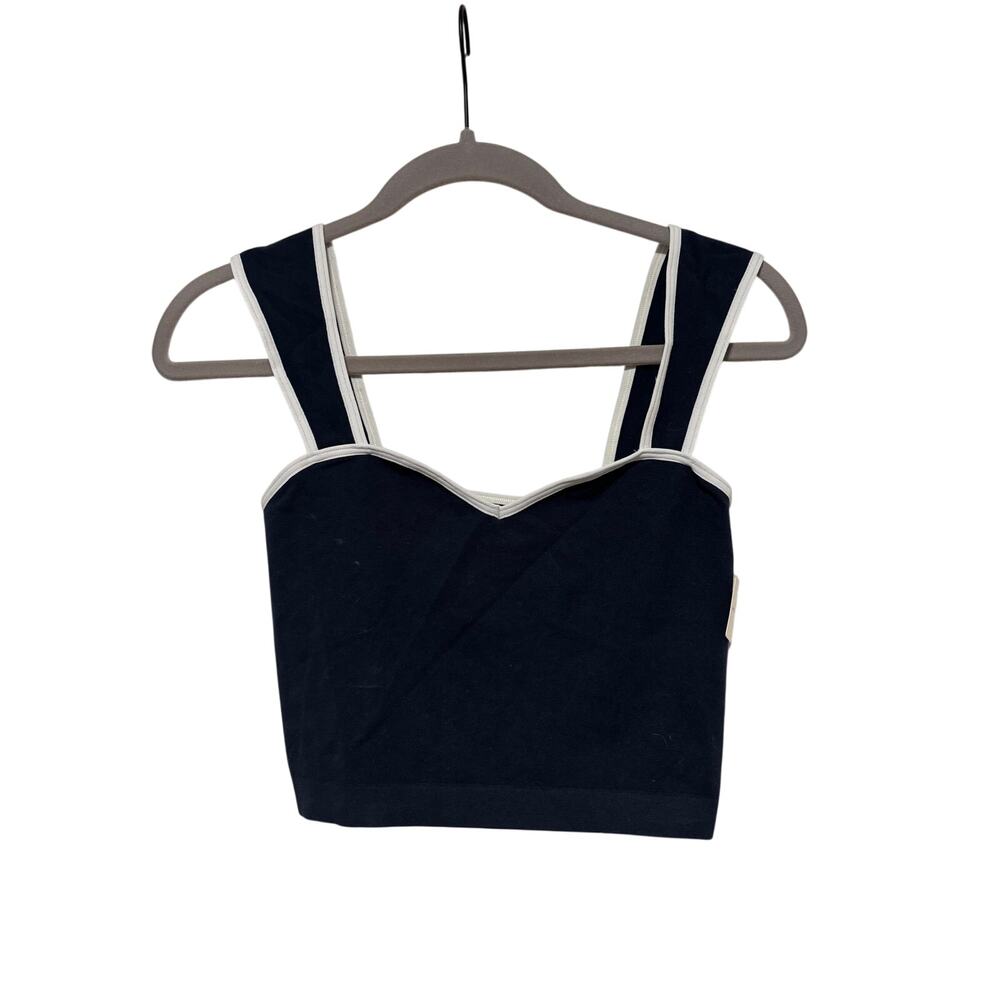Anthropologie Navy Blue Crop Tank Top S/M - Picture 2 of 8